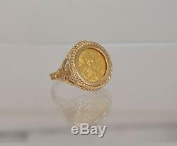 10 K Yellow Gold 1992.999 1/20 oz. 5 Yuan Panda Coin Ring Size 5 1/2 4 grams