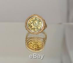 10 K Yellow Gold 1992.999 1/20 oz. 5 Yuan Panda Coin Ring Size 5 1/2 4 grams