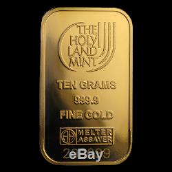 10 gram Gold Bar Holy Land Mint Dove of Peace (Argor-Heraeus) SKU#167446