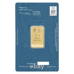 10 gram Gold The Royal Mint Britannia Bar with New Assay