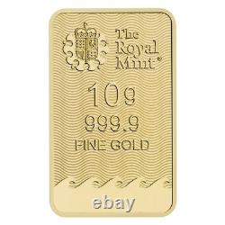 10 gram Gold The Royal Mint Britannia Bar with New Assay