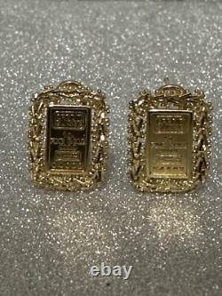 10K YELLOW GOLD COIN EARRINGS CREDIT SUISSE INSPIRATION 10k TOO. 4.8 GRAMS