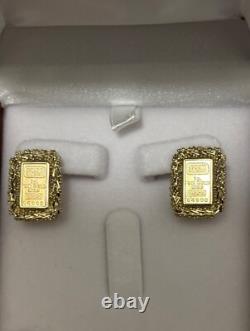10K YELLOW GOLD COIN EARRINGS CREDIT SUISSE INSPIRATION 10k TOO. 4.8 GRAMS