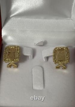 10K YELLOW GOLD COIN EARRINGS CREDIT SUISSE INSPIRATION 10k TOO. 4.8 GRAMS