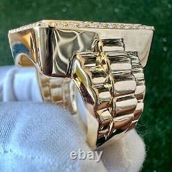 10K Yellow Gold Pamp Suisse Coin Diamond Ring 1.16 ct Lady Fortuna 20.02 grams