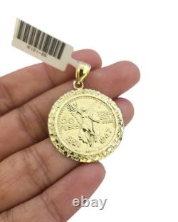 10k Gold Centenario Coin Pendant Charm Nugget Bezel 1.5 inch 50 Pesos 1947