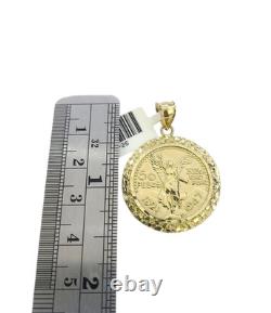 10k Gold Centenario Coin Pendant Charm Nugget Bezel 1.5 inch 50 Pesos 1947