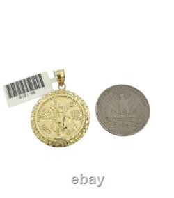 10k Gold Centenario Coin Pendant Charm Nugget Bezel 1.5 inch 50 Pesos 1947