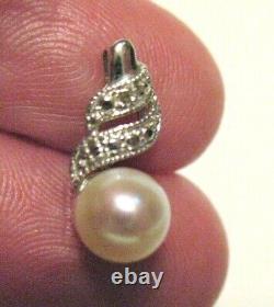 10k White Gold Pearl Pendant 1.1 Grams 6 MM Pearl