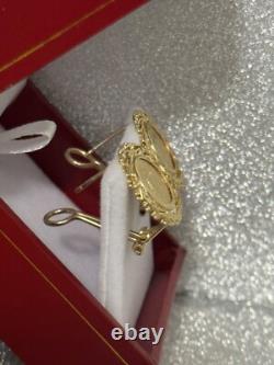 10k YELLOW GOLD COIN EARRINGS PESOS INSPIRATION 4.4 GRAMS BEZEL & COIN IS 10k