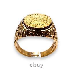 10k Yellow Gold Coin Like Vintage Nugget Ring 5.95 Grams 6.75