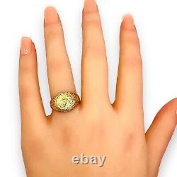 10k Yellow Gold Coin Like Vintage Nugget Ring 5.95 Grams 6.75