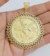 10kt Gold 1947 Mexican Centenario Coin Charm Pendant 50 Pesos With 10k Bezel New