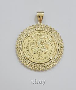 10kt Gold 1947 Mexican Centenario Coin Charm Pendant 50 pesos With 10k Bezel NEW