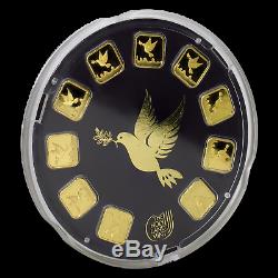 10x1 gram Gold Bar Holy Land Mint Dove of Peace (Argor-Heraeus) SKU#169701