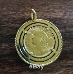 11.2 Grams 20 Francs Swiss Gold Coin With Pendant