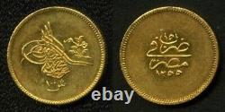 1255 AH Cairo Egypt Gold Coin 100 Qirsh Abdul Majid AU+