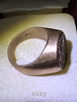 14 K Signet Gold Coin Ring Is 14.4 Grams Over $1250+ In Melt And $1800 Value