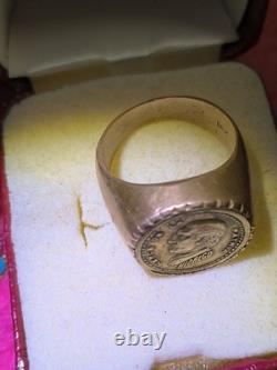 14 K Signet Gold Coin Ring Is 14.4 Grams Over $1250+ In Melt And $1800 Value