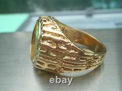 14 K Solid Yellow Gold Ring W / 1851 Us Liberty $1.00 Gold Coin 10.5 Grams