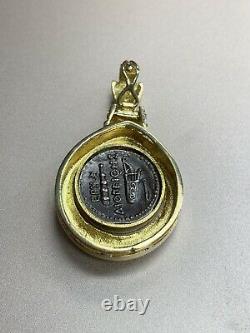 14 Karat Yellow Gold Ancient Roman Caesar Coin Pendant Enhancer 7.7 Grams