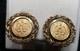 14 Kt Gold Earrings 1945 Dos Pesos Gold Coin Earrings 9.1 Grams Screw Back