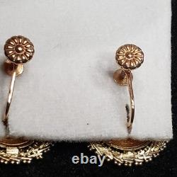 14 Kt Gold Earrings 1945 Dos Pesos Gold Coin Earrings 9.1 Grams Screw Back
