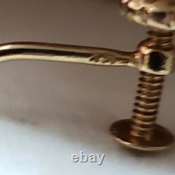 14 Kt Gold Earrings 1945 Dos Pesos Gold Coin Earrings 9.1 Grams Screw Back