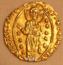 1414 -1423 GOLD COIN VENICE ITALY 1 Ducato Saint Mark Doge & Christ