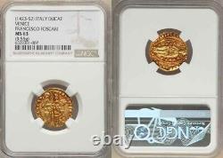 1423-57 Gold Coin Venice Italy Ducat Zecchino Francesco Foscari Fr. 1232 MS63