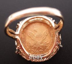 14K / 24K YG 1879 MORGAN GOLD COIN RING SZ 6.75 8.70 grams (G129834-2)