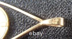 14K Gold Israel Judaica Pendant Go In Peace & Return In Peace 2.5 Grams Signed