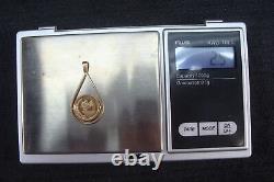 14K Gold Israel Judaica Pendant Go In Peace & Return In Peace 2.5 Grams Signed