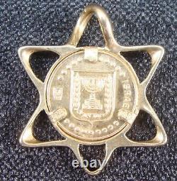 14K Gold Israel Judaica Star Pendant May The Lord Bless You 2.7 Grams Signed NC