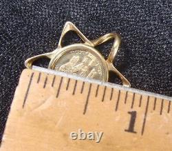 14K Gold Israel Judaica Star Pendant May The Lord Bless You 2.7 Grams Signed NC