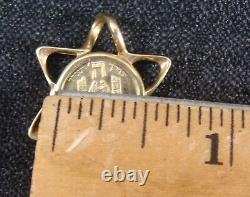 14K Gold Israel Judaica Star Pendant May The Lord Bless You 2.7 Grams Signed NC