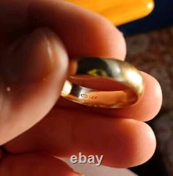 14K Gold Men's Wedding Band Ring Size 15 Not Scrap Comfort Fit 7.8 Grams Signed