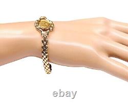 14K Gold Panda. 999 Gold Coin Link 7 Bracelet 15.6 Grams