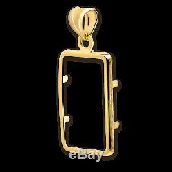 14K Gold Prong Plain-Front Bezel (5 gram Gold Bar) SKU #30531