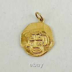 14K Gold Spanish Coin Pendant 4.4 grams