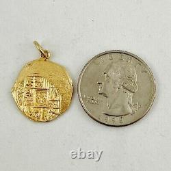 14K Gold Spanish Coin Pendant 4.4 grams