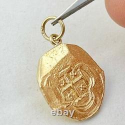 14K Gold Spanish Coin Pendant 4.4 grams