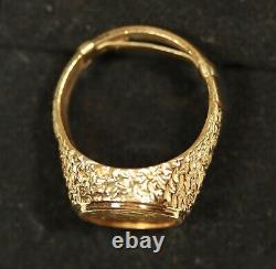 14K Men's Coin Ring. With Type 1 U. S. Gold Coin. 13.59grams Total Weight. Sz 12.5