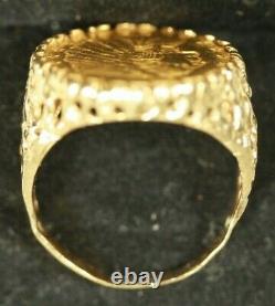 14K Men's Coin Ring. With US 2.5 Indian Gold Coin. 9.14grams total weight