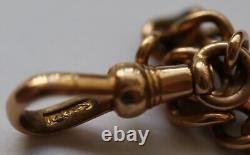 14K Solid Gold Pocket Watch Chain + 1897 $5 US gold coin Fob 23.89 grams 9.2