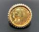 14k Yg /21.6 K Yg Buffalo 2 1/2 Dollar Gold Coin Ring Sz 5 12.29 Grams(ai-2113)