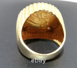 14K YG /21.6 K YG BUFFALO 2 1/2 DOLLAR GOLD COIN RING SZ 5 12.29 grams(AI-2113)