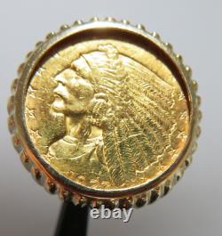 14K YG /21.6 K YG BUFFALO 2 1/2 DOLLAR GOLD COIN RING SZ 5 12.29 grams(AI-2113)