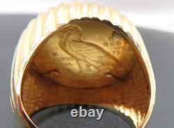 14K YG /21.6 K YG BUFFALO 2 1/2 DOLLAR GOLD COIN RING SZ 5 12.29 grams(AI-2113)