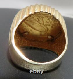 14K YG /21.6 K YG BUFFALO 2 1/2 DOLLAR GOLD COIN RING SZ 5 12.29 grams(AI-2113)